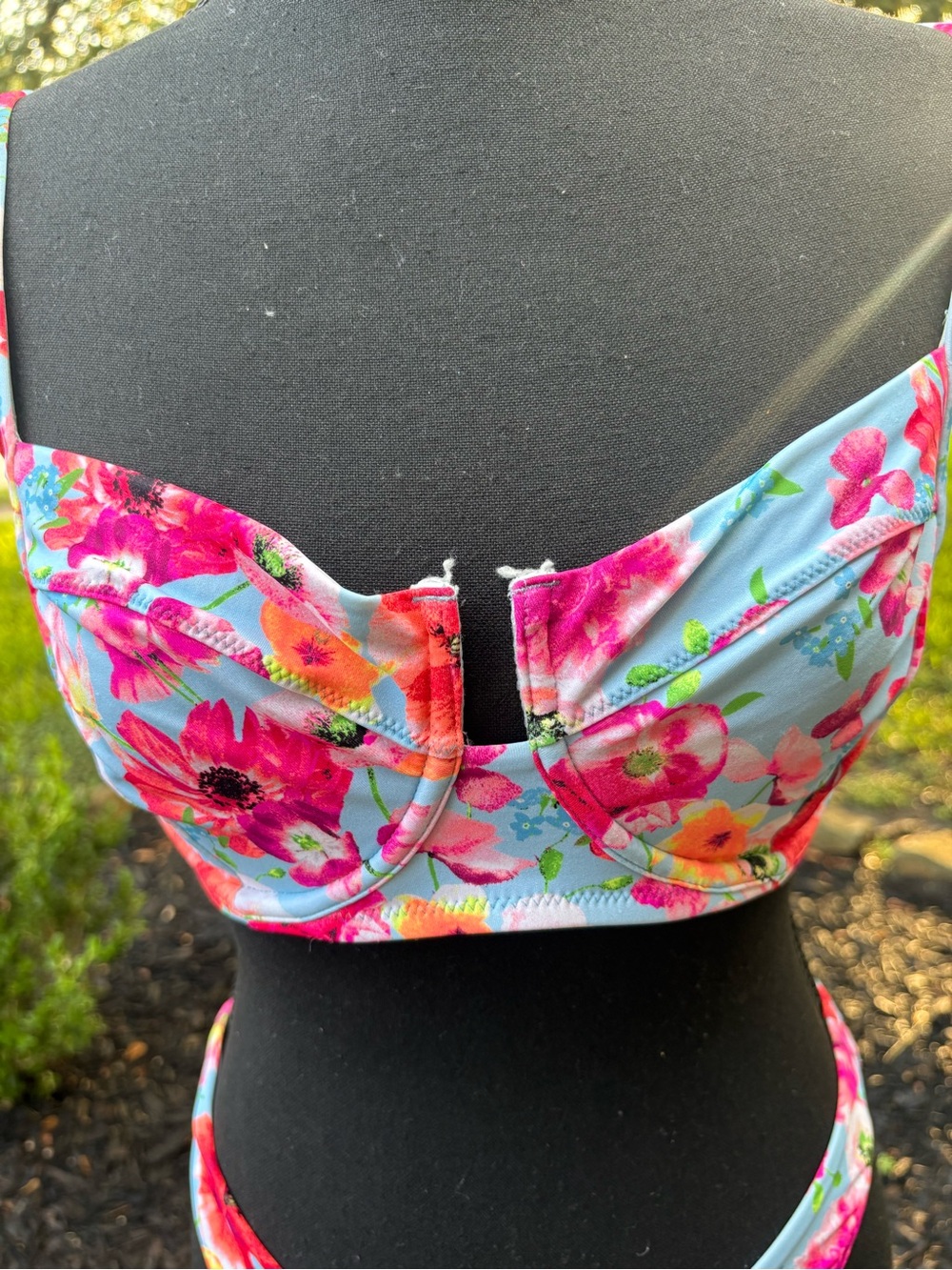 Victoria's Secret Blue Floral Underwire Bikini Set - Picture 7 of 14